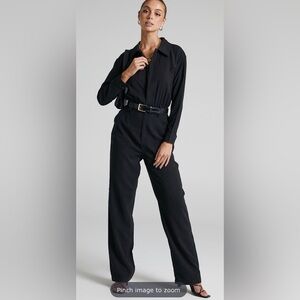 DANIELLE BERNSTEIN - UTILITY ZIP JUMPSUIT IN BLACK